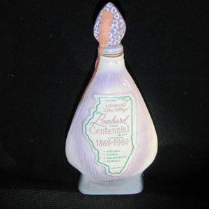 Vintage Jim Beam Decanter Village of Lombard, Illinois Centennial 1869-1969